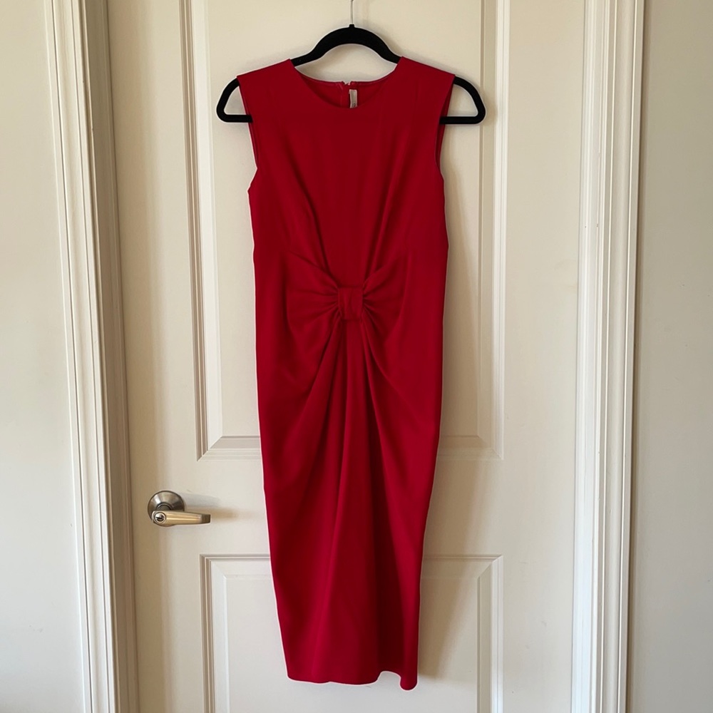 Prada virgin wool & silk shift dress with bow